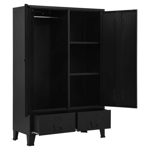 vidaXL vidaXL Wardrobe Industrial Black 90x40x140 cm Steel - Wardrobe