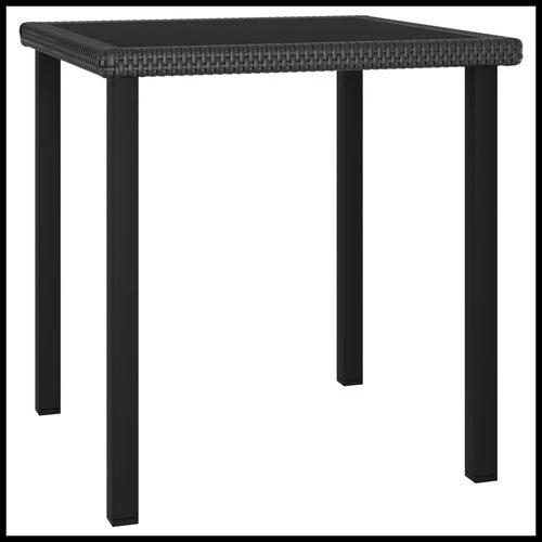 vidaXL vidaXL 5 Piece Outdoor Dining Set with Cushions Poly Rattan Black - Garden Set