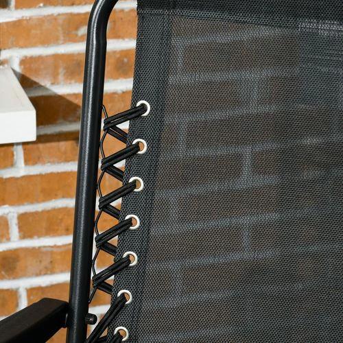 Outsunny Outsunny 2Pcs Outdoor Patio Folding Chairs, Portable Garden Loungers Black -