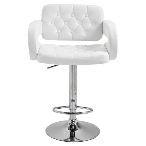 N/A Adjustable Faux Leather Bar Stool with 63.5 to 83.5cm Height and 360° Swivel for Stylish Home or Office Use -
