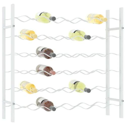 Modern White Metal Wine Rack for 36 Bottles with 8 Tiers for Stylish Home Organization by vidaXL