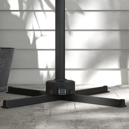Outsunny 3(m) Solar LED Cantilever Parasol Adjustable Garden Umbrella Khaki by Outsunny