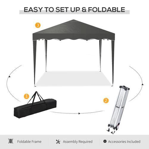 Outsunny Outsunny 3x3(m) Pop Up Gazebo Marquee Tent for Garden w/ Carry Bag Grey - Gazebos