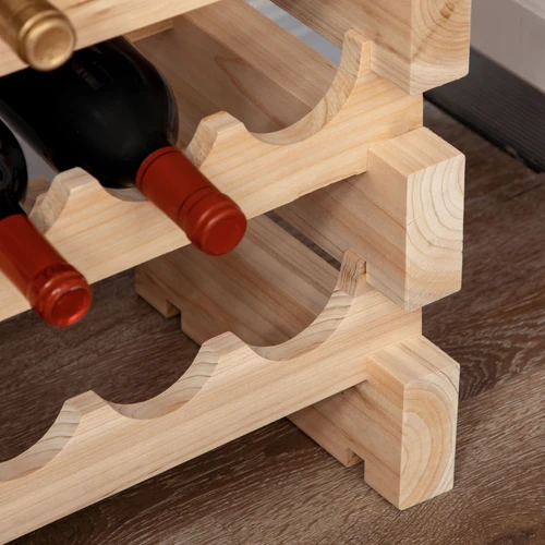 HOMCOM 36 Bottle Wine Rack with Wave Shelves and Modular Design for Wine Enthusiasts by HOMCOM