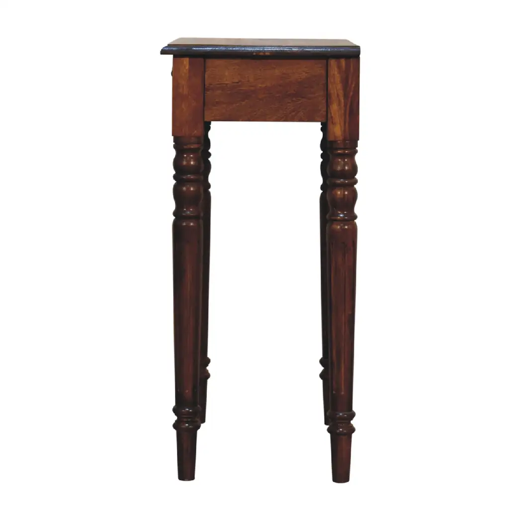Artisan Furniture Artisan Furniture Solid Wood Chestnut Turned Leg Writing Desk, 1 Drawer, Brown - Desk