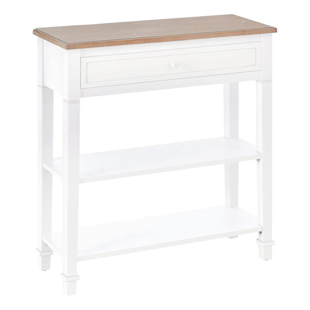 MDF Wide Drawer Console Table White by HOMCOM