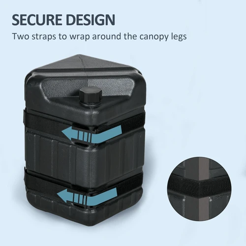 Outsunny Gazebo Weights Set of 4 HDPE Water or Sand Filled with Secure Straps for Canopy Stability by Outsunny