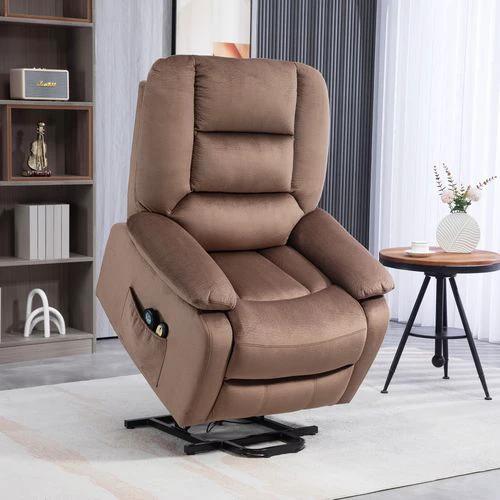 HOMCOM Riser and Recliner Chair Lift Chair with Vibration Massage, Heat, Brown by HOMCOM