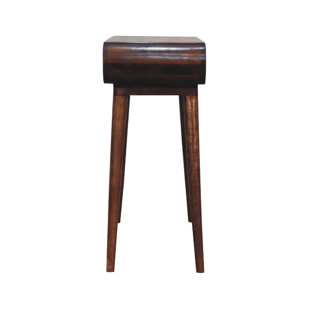Artisan Furniture Artisan Furniture Solid Wood Amaya Nordic Style Console Table, 1 Shelf, Dark Brown - Console Table