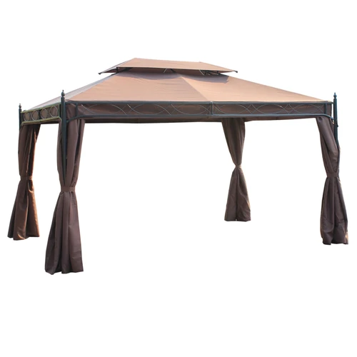 Durable Metal Gazebo Canopy 3x4m Weather-Resistant Shelter with Sidewalls for Outdoor Entertaining by Outsunny