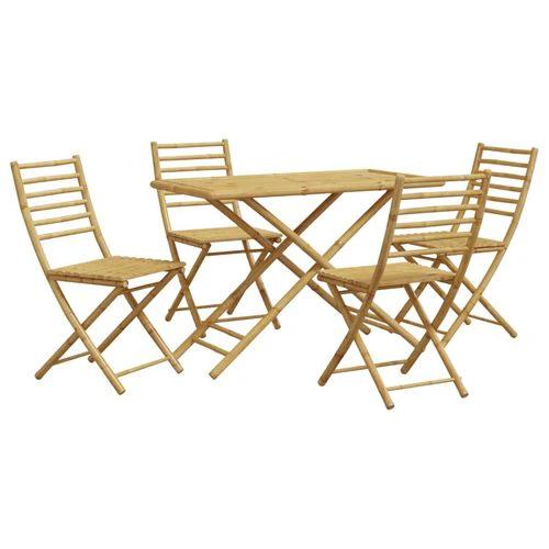 vidaXL vidaXL 5 Piece Bamboo Garden Dining Set with Water-Resistant Finish for Outdoor Entertaining - Garden Set