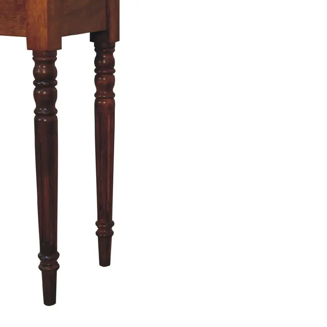Artisan Furniture Artisan Furniture Solid Wood Chestnut Turned Leg Writing Desk, 1 Drawer, Brown - Desk