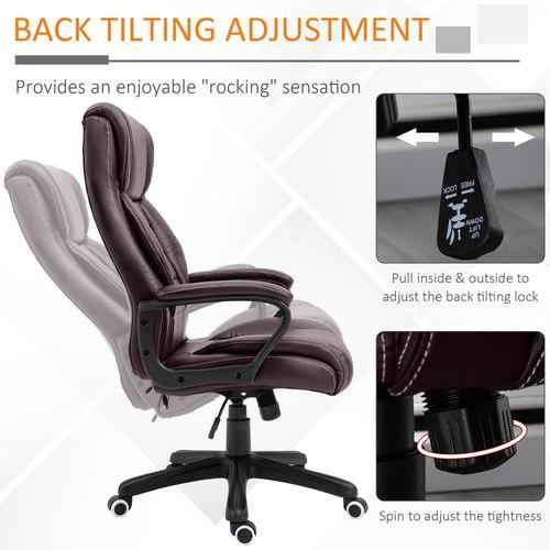 Unbranded High Back 6 Points Vibration Massage Executive Office Chair, Brown Vinsetto - Office Chair
