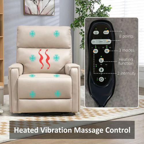 HOMCOM Lift Chair for Living Room, Recliner Chair with Vibration Massage, Heat by HOMCOM