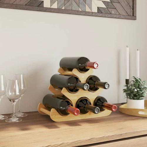 vidaXL Bamboo Wine Rack for 6 Bottles 35x18x25.5 cm Durable and Scratch-Resistant for Stylish Home Display by vidaXL