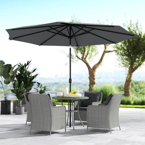 Outsunny Outsunny Six-Piece Rattan Garden Dining Set With Parasol And Cushions For Outdoor Entertaining - Garden Set