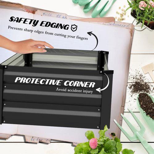 Outsunny Set of 2 Galvanised Raised Garden Bed for Flowers, Herbs and Vegetables by Outsunny