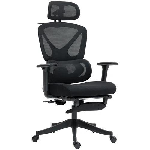 HOMCOM Ergonomic Office Chair, Recliner Computer Chair with Footrest, Black by HOMCOM