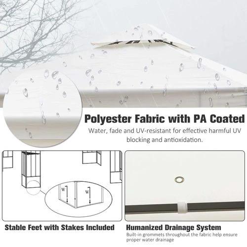 3m x 3m Vented Roof Metal Frame Garden Gazebo Cream by Outsunny
