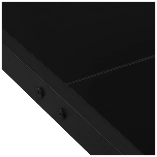 vidaXL Garden Table 130x130x72 cm Black Steel and Glass by vidaXL