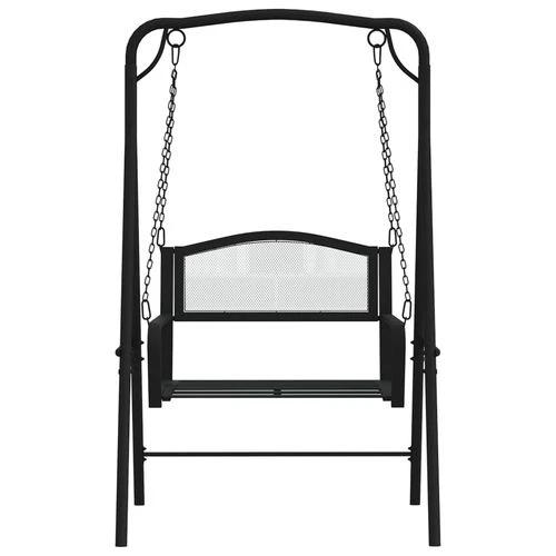 vidaXL Swing Bench 124 cm Black Steel - Hammocks