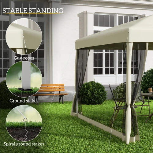 Outsunny 3x3m Pop Up Gazebo with Mesh Walls for Outdoor Events and Backyard Gatherings by Outsunny