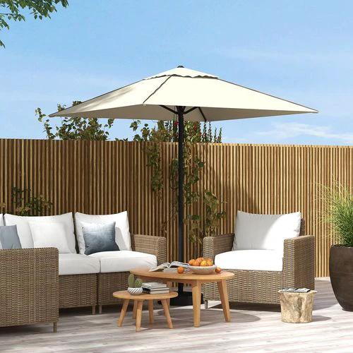Outsunny Outsunny Sun Parasol with Vent, Table Umbrella for Patio, Garden, Pool, Beige - Parasol