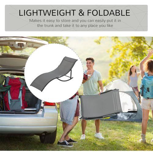 Set of 2 S-shaped Zero Gravity recliners 165x61x63cm Dark Grey by Outsunny