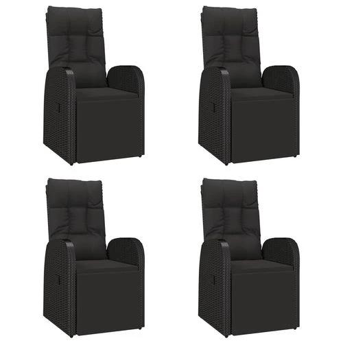 vidaXL 5 Piece Garden Dining Set Black Poly Rattan&Solid Wood Acacia - Garden Set