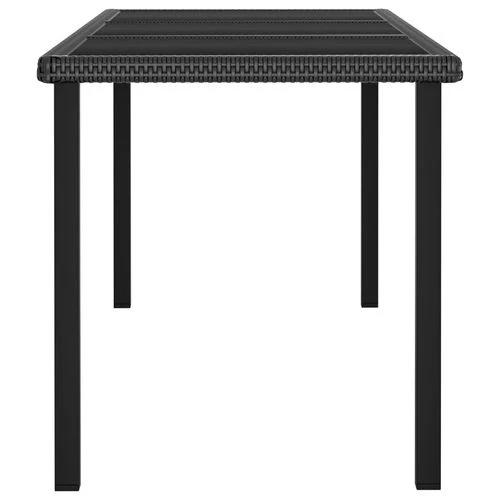 vidaXL 7 Piece Outdoor Dining Set with Cushions Poly Rattan Black by vidaXL