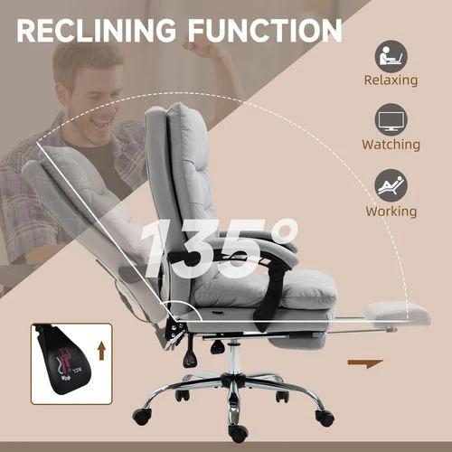 Vinsetto Microfibre Vibration Massage Office Chair with Heat, Footrest, Grey by Vinsetto
