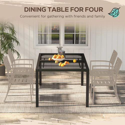 Outsunny Outsunny Garden Table with Metal Wire Top and Steel Frame, for Patio, Balcony - Garden Table
