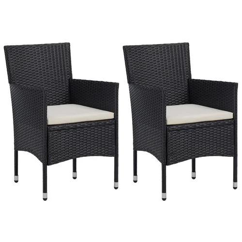 3 Piece Garden Dining Set Poly Rattan and Solid Wood Black by vidaXL