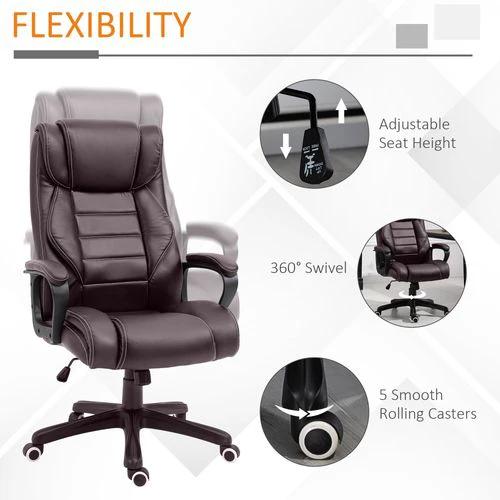 Unbranded High Back 6 Points Vibration Massage Executive Office Chair, Brown Vinsetto - Office Chair