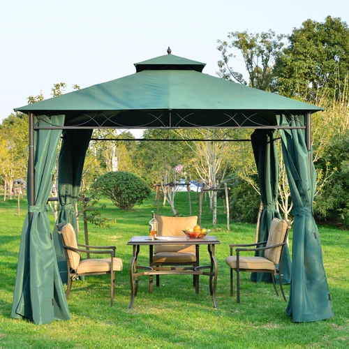 Outsunny Outsunny Metal Garden Gazebo 3 x 3m with Water Resistant Roof for Outdoor Gatherings and Parties - Gazebos