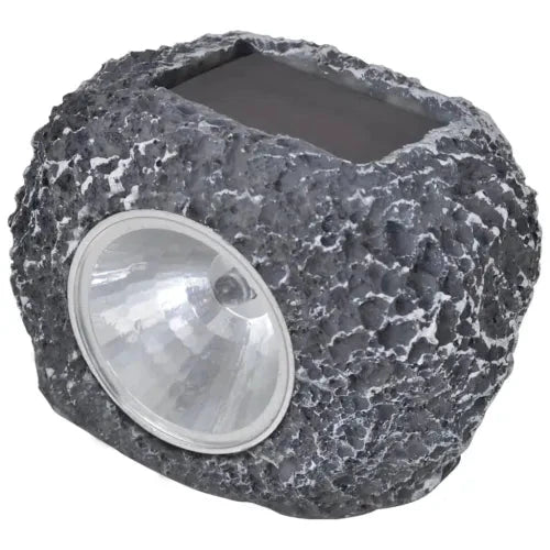 vidaXL Outdoor Solar Powered LED Spotlight Stone Shape 12 pcs - Spotlight