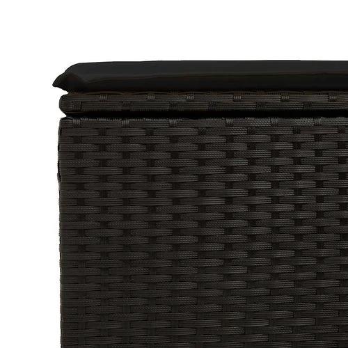 vidaXL 2 Piece Garden Sofa Set with Cushions Black Poly Rattan Acacia by vidaXL