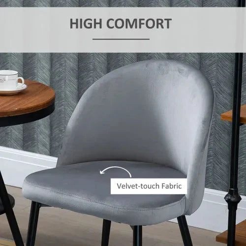 Unbranded 2 Pieces Modern Upholstered Fabric Bucket Seat Dining Chairs Living Room Grey - Fabric Dining Chairs