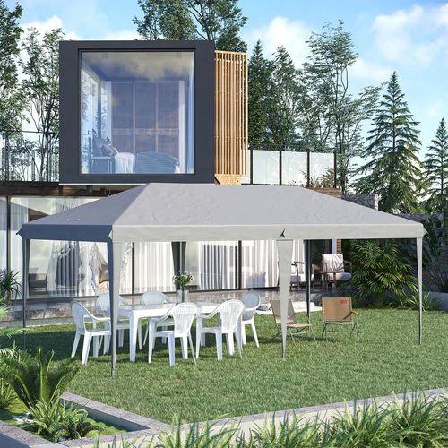 3 x 6 m Pop Up Gazebo Patio Party Event Heavy Duty Canopy Grey by Outsunny