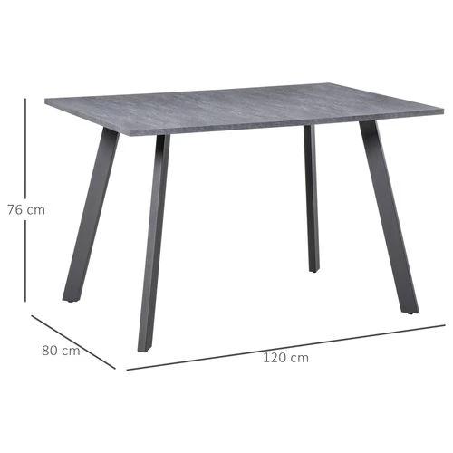 Unbranded Modern Rectangular Dining Table with Metal Legs Indoor, Dark Grey - Dining Table