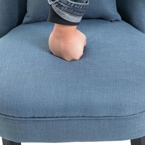 Fabric Single Sofa Dining Chair Upholstered W/ Pillow Solid Wood Leg Living Room by HOMCOM