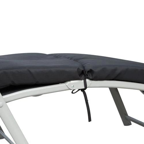 Steel Frame Outdoor Garden Padded Sun Lounger w/ Pillow Black by Outsunny