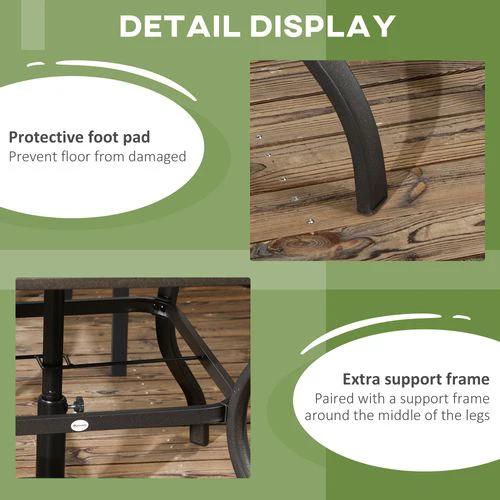Outsunny Outsunny Garden Table with Parasol Hole w/ PC Board Tabletop for 4 Persons - Garden Table