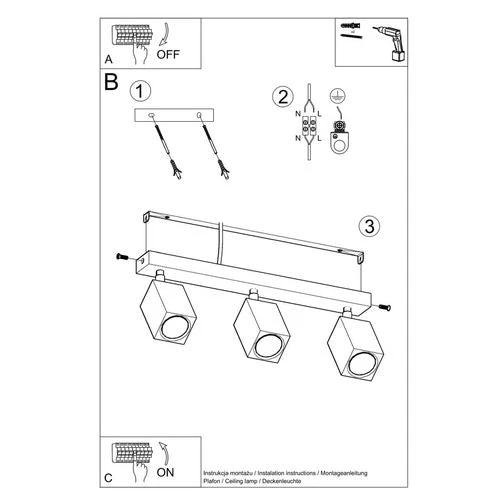 Ceiling lamp wood Keke Scandinavian Design GU10 by Sollux Lighting