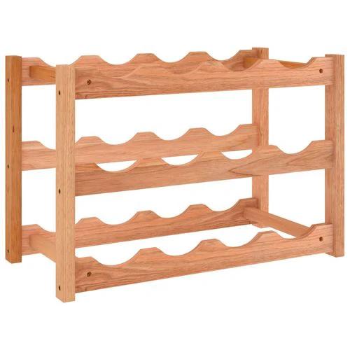 vidaXL vidaXL Wooden Wine Rack for 12 Bottles Solid Walnut with Elegant Design for Home Bar Enthusiasts - Wine Rack