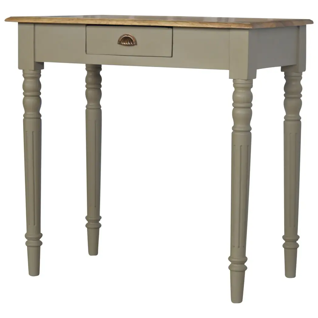 Artisan Furniture Artisan Furniture Solid Wood Hand Painted Writing Desk, 1 Drawer, Grey Color - Desk