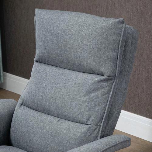 HOMCOM Swivel Recliner Chair w/Footstool Massage Points Remote Control Grey by HOMCOM