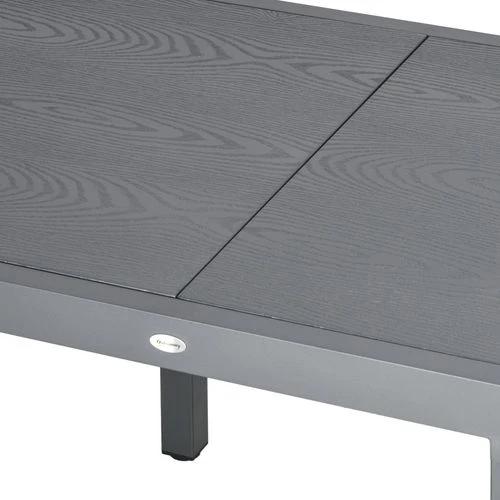 Outsunny Extendable Garden Table for 6 with Aluminium Frame for Patio, Balcony by Outsunny