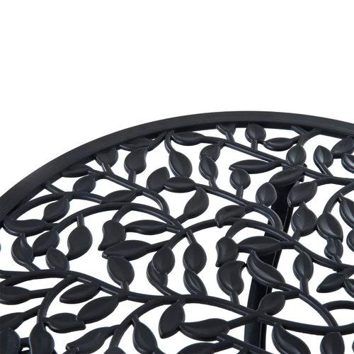 Outsunny Cast Aluminium 3 Pcs Bistro Set-Black - Garden Set