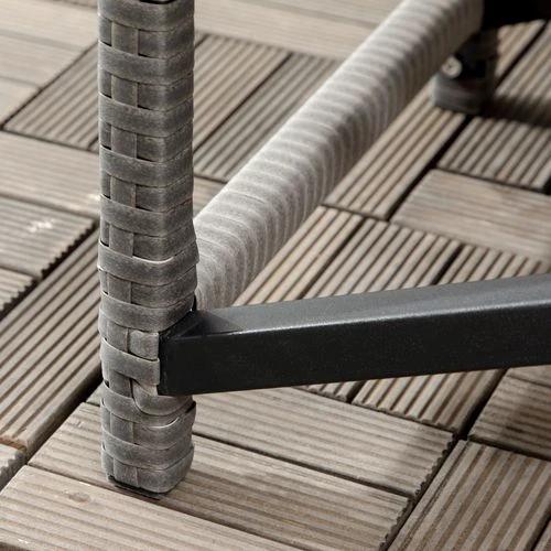 Outsunny PE Wicker Outdoor Coffee Table w/ Plastic Board Under the Full Woven Table Top - Garden Table